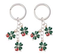 ZORVYN 2 Portachiavi Quadrifoglio, Talismano, Ideale Come Regalo Quadrifoglio Coccinella Fortuna, Capodanno Natale