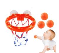 ZORVYN 3 Palline Giocattolo da Bagno per Bambini senza Fori + Canestro da Basket con Ventosa Forte, Gioco da Bagno per Neonati o Bambine, Set di Giocattoli per Soggiorno, Bagno, Camera da Letto