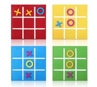 ZORVYN 4 Pezzi Gioco Tic Tac Toe, Mini Tic Tac in Feltro, Tic Tac Town Gioco, Giocattolo Educativo, Regalo per Compleanno Bambini, Adatto per Casa, Scuola, Festa, Giornata dei Bambini (Colorato)