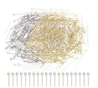 ZORVYN 400 pezzi Oro/Argento Perni per Occhi in Acciaio Inossidabile Risultati perni a Testa Aperta per Orecchini con Ciondolo Gioielli Fai-da-Te,Spille Fai-da-Te Orecchini Fai-da-Te