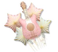 ZORVYN 5 Palloncini in Alluminio, a Elio, tra cui 1 Palloncino a Forma di Chitarra e 4 a Stella a Cinque Punte, Ideali per Concerti, Compleanni, Matrimoni, San Valentino (rosa, beige chiaro)