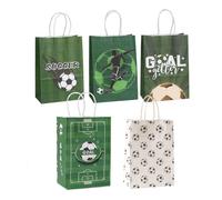 ZORVYN 5 Pezzi Buste di Carta Calcio Sacchetti Regalo Party Bag Bomboniere per Compleanno Bambini Regalo