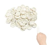 ZORVYN 50 Pezzi Antistatici Ditali in Lattice Protezione per Dita Ferite, Screpolate, Nail Art, Fai da Te, Artigianato (Bianco)