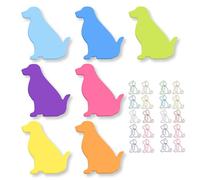 ZORVYN 7 Pezzi (210 Fogli) Postt Adesivi con 20 Graffette a Forma di Cane, Foglietti Colorati, Segnapagina, Sticky Notes per Libri, Design Cane, Memo e Organizer