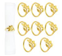 ZORVYN 8 Pezzi Anelli per Tovaglioli Design a Doppia Spirale, Fermatovaglioli in Metallo, Elegante Semplicità per Feste, Matrimoni, Eventi (Oro)