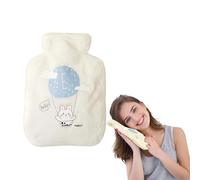 ZORVYN Borsa dell'Acqua Calda con Rivestimento Morbido e Soffice in PVC, Bottiglia Termica per Sollievo dal Dolore, Sicura e Durevole, Regalo Perfetto per Donne e Adulti (500 ml, Bianco)