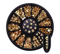 ZORVYN Charm per unghie dorati, Charm per nail art, Decorazioni per nail art a forma di conchiglia di stella marina dorata 3D, Gemme per unghie acriliche 3D a forma di oceano per donna