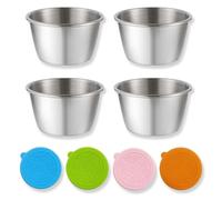 ZORVYN Contenitore per il pranzo, confezione da 4 riutilizzabili con coperchio, ermetici per alimenti piccoli, facile da aprire, a prova di perdite, mini per picnic e viaggi (40 ml) (4 colori)