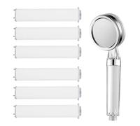 ZORVYN Filtro universale per doccia con nucleo in cotone e PP, 6 pezzi (9,5 x 2 cm), capelli, portatile, Testa del filtro, Cartuccia sedimenti PP, Filtri per doccetta staccabile