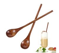 ZORVYN Set di 2 Cucchiaio per Miele in Legno Lungo 20 cm Cucchiaio Legno con Manico Lungo per Caffè, Tè, Zuppe e Cucina