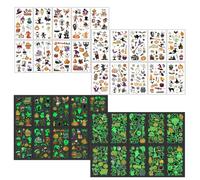 ZORVYN Tatuaggi Halloween Decorazioni,20 foglio Stili per Bambini, Scheletro/Caramelle/Zucche/Ragnatele, Stickers Gadget Festa Compleanno Accessori Party Giochi