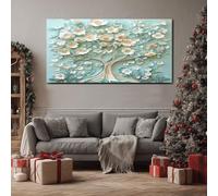 ZORYAN Arte di Carta 3D Stampe su Tela Albero Floreale Quadri Moderni per Salotto Fiori Eleganti Decorazione da Parete Grandi Immagine per Camera da Letto Senza Cornice 60x120 cm