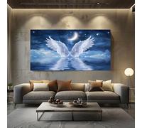 ZORYAN Quadri Moderni su Tela per Soggiorno e Camera da Letto Stampe Senza Cornice 70x140cm, Decorazioni da Parete Ali Angelo Quadri Moderni Soggiorno e Camera da Letto Cielo Stellato Blu