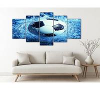 ZORYAN Quadri su Tela 5 Pezzi Corpi Cosmici Stampa Artistica per Soggiorno Blu Immagini da Parete Grandi Camera da Letto Casa Murale Con Telaio 200x100 cm