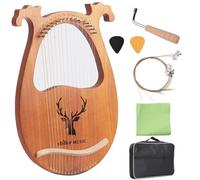 ZORZA Arpa a Lira a 16 Corde Legno Massello Di Mogano,Strumento a corde,con Chiave Sintonia e Borsa Nero,Regalo Per Principianti, Adulti, Amante Della Musica Per Bambini,A03