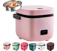 ZORZA Cuociriso compatto da 1,2 litri, mini fornello per riso domestico, piccolo e antiaderente, adatto per piccole camere da letto,Rosa,1.2 L
