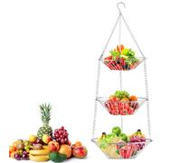 Zosenyer 3 Piani Porta Frutta, Portafrutta da Appendere, H x D: 73 x 28 cm, Cesto Frutta e Verdura, Mantiene Frutta e Verdura Fresca, Adatto per Frutta, Agrumi, Noci, Alimenti
