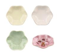 Zosenyer 4 Pezzi Ceramica Piattino Portagioie, Svuotatasche Design Moderno, Svuota Tasche da Ingresso, Vassoio Portaoggetti Decorativo per Antipasti Gelato Finger Food, Anelli, Collane, Braccialetti