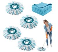 Zosenyer 4 Pezzi Ricambio per Leifheit Clean Twist Disc Mop Micro Ergo | Mop Ricambio in Microfibra Lavabile con 5 Asciugamani da Pulizia, Testa del Mocio di Ricambio per Le Pulizie del Pavimento