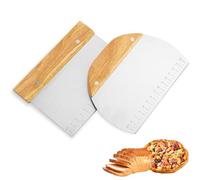 Zosenyer Tarocco per Impasti, Set di 2 Pezzi Spatola per Pizza, Taglia Pizza con Maniglia in Legno Ideale per Tagliare Pasta Fresca, Pane, Torte, Verdura, Panini