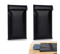 Zosgrew Faraday - 2 sacchetti per telefoni, anti-tracciamento, blocco del segnale di sicurezza, 20 x 12,4 cm, custodia anti-tracciamento, protezione universale per auto (nero #S)
