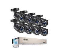 ZOSI 1080P Set Telecamera di Sorveglianza Esterna 8CH 500GB DVR e 8 Telecamere di Sicurezza Video Cablate 1080P per Esterni, Riconoscimento di Persone e Veicoli, Rilevamento di Movimento