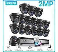 ZOSI 16CH 1080p Sistema di telecamere di sicurezza cablate 16 canali DVR Rilevamento di veicoli umani 2MP Set di videosorveglianza CCTV per esterni domestici