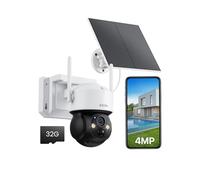 ZOSI 2.5K Batteria Ricaricabile Camera 10050mAh Pannello Solare, Wireless WiFi per Esterni Pan/Tilt Telecamera 360° Vista, Audio Bidirezionale Rilevamento Persona AI Allarme, Built-in 32GB Schede