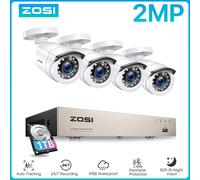ZOSI 2MP Sistema di sicurezza cablato domestico H.265 + 8CH DVR 4/8 pezzi 1080p Visione notturna Kit telecamere di videosorveglianza esterna impermeabile