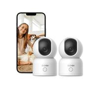 ZOSI 2x Telecamera Wi-Fi Interno, 3MP Videocamera Sorveglianza IP per Cani Gatti con Visione Notturna, Audio Bidirezionale, Rilevamento di Movimento