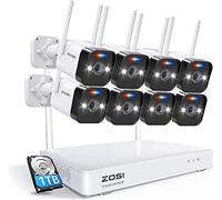 ZOSI 3MP Kit Videosorveglianza WiFi Mesh, 8CH 1TB NVR con 8x 3MP Telecamera WiFi Esterno, Audio Bidirezionale, Rilevamento Umano, Visione Notturna a Colori, Registrazione 24/7