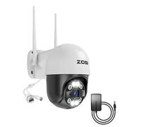ZOSI 3MP Telecamera PTZ Aggiuntiva per Sistema WiFi, Pan 355° e Tilt 140°, Visione Notturna, Audio Bidirezionale, Funziona con NVR (ZR08AP)