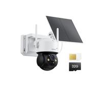 ZOSI 4 MP Telecamera 4G LTE Batteria Esterna + Pannello Solare, Telecamera Senza Internet PT 360°, Scheda SIM integrata per Dati Ilimitati, Rilevazione Persona Audio Bidirezionale, 32 G Card