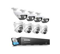ZOSI 4K Kit Videosorveglianza PoE, 8CH 4K 2TB NVR con 8X 8MP Telecamera PoE, Visione Notturna a Colori, Audio Bidirezionale, Rilevamento Umano, Allarme Luminoso e Sonoro, Registrazione 24/7