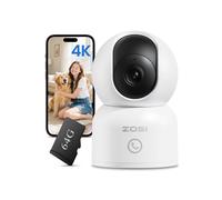 ZOSI 4K Telecamera di Sorveglianza WiFi per Interni con Scheda da 64 GB, WiFi 2,