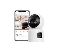 ZOSI 4MP (2MP+2MP) Telecamera WiFi Interno con Doppio Obiettivo, Videochiamata con Gesti o Clic, WiFi 2,4G/5GHZ, Tracciamento Automatico delle Persone, Avviso Istantaneo, Pan 355° Tilt 90°, C528D4