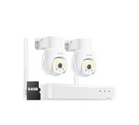 ZOSI 5MP Kit Telecamera di Sorveglianza Esterna WiFi6, 8CH 3K NVR con Scheda di Memoria da 64G Registrazione 24/7, Plug-in Telecamera IP PT Vista a 360° Rilevamento Umano e Monitoraggio Auto Audio