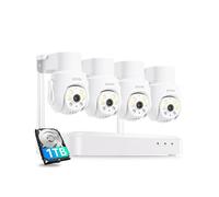ZOSI 5MP PT 360° Kit WiFi 6 Telecamera di Sorveglianza, Rilevamento di Persone/Animali Domestici, Audio Bidirezionale, Visione Notturna a Colori, Sorveglianza 24/7, C280