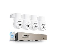 ZOSI 8CH 5MP Kit di Sorveglianza DVR con Telecamera Cablata, 5MP Telecamera Esterna PT 360°, Rilevamento di Persona/Veicolo, Visione Notturna 20m, Audio Unidirezionale, Registrazione 24/7