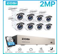 ZOSI 8CH sistema di telecamere di sicurezza cablate per la casa 1080p H.265 + DVR 8PCS 2.0MP telecamere CCTV per esterni Kit DVR di videosorveglianza