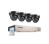 ZOSI Kit Telecamera Sorveglianza Esterna Cablata 1080P con DVR 8CH 500GB | Rilevamento di Persone/Veicoli, Visione Notturna IR 24 m, Angolo di Visione 90°, Avviso Istantaneo tramite APP gratuita