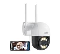 ZOSI Telecamera Wi-Fi Esterno 4MP, 2,5K Telecamera da Esterno WiFi 360° IP66, Visione Notturna a Colori, Videocamera Tracciamento Intelligente, Rilevamento di Umano, Veicoli e Aree