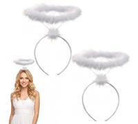ZOSIGN 2 PCS Aureola Angelo Cerchietto, Aureola Angelo Bianco, Aureoli Angela, Accessori per Travestimenti da Angela, Ideali per Halloween, Natale, Il Carnevale E Il Cosplay