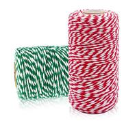 ZOSIGN 2 Rotoli Spago Natalizio Cordoncino, 2mm 100m Corda di Cotone Natalizia, Cordoncini Decorativi Spago Natalizio, per Confezioni Regalo, Artigianato, Decorazione(Rrosso + Verde)