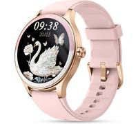 ZOSKVEE Smartwatch Donna Uomo, 41mm Fitness Tracker, Rispondi/Inizia Chiamate, Monitoraggio del Battito Cardiaco/Lo Stress/Sonno, Assistente Vocale AI, IP68 Impermeabile, Calcolatrice, Calendario