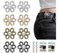 Zosutetoxo 8 pezzi Set Clip per Stringere Pantaloni: Clip per Stringere Vita Design Floreale, Clip Regolabile per Stringere Pantaloni per Jeans, Gonne e Maniche
