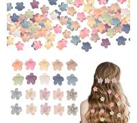 Zosutetoxo Accessori per Capelli, 100 pezzi mollette per donne e ragazze, mini clip per capelli con fiore, piccole mollette a graffa per capelli sottili, accessori per capelli dolci per donne e