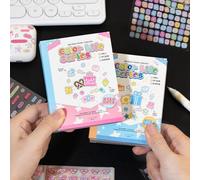 Zosutetoxo Sticker, Mini Sticker Book Accessori per Diario & Scrapbook, Piccoli Adesivi PET Estetici in Sky Blue per Agende & Fotocarte