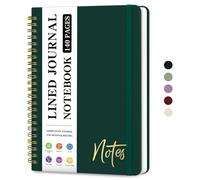 ZOTIA Diario a spirale a righe da donna, A5, a righe, per scrivere, quaderni con copertina rigida per lavoro, prendere appunti e materiale scolastico per ufficio, 140 pagine, verde scuro