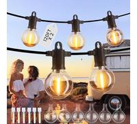 ZOTOYI 240FT/73M Catena Luci Esterno LED IP65 Impermeabile Anticaduta Risparmio Energetico Luce Calda Filo Rame Puro Connessione Multipla per Interni ed Esterni, 2x120FT